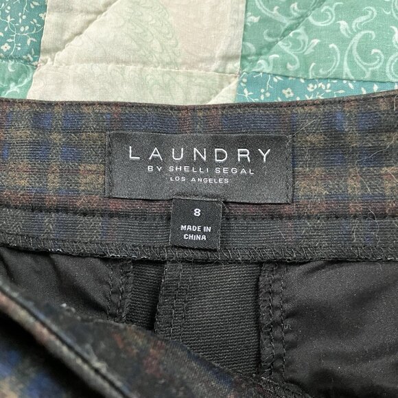 Laundry by Shelli Segal Pants Womens 8 Plaid Bootcut Cropped Fall Transitional - Picture 3 of 7
